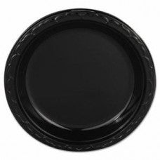 9 BLACK PLASTIC PLATES