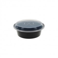 32 oz plastic cont. round combo BLACK microwaveable (150)