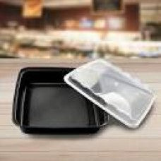 48 oz plastic cont. square combo white microwaveable (150)