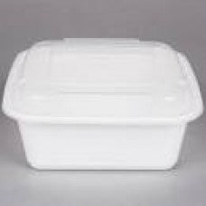 36 oz plastic cont. square combo white microwaveable (150)