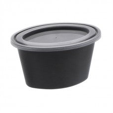 3 oz oval blk portion cup with lid(500)