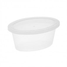 3 oz oval clear portion cup with lid (500)