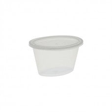 4 oz oval clear poriton cup with lid (500)