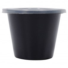 5 oz oval blk portion cup with lid (500)