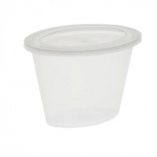 6 oz oval clear portion cup with lid (500)