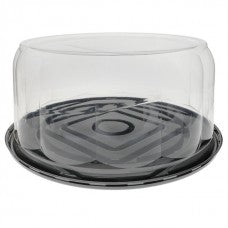 13" BLK CAKE BASE AND 5 3/4 SWIRL DOME LID(45)