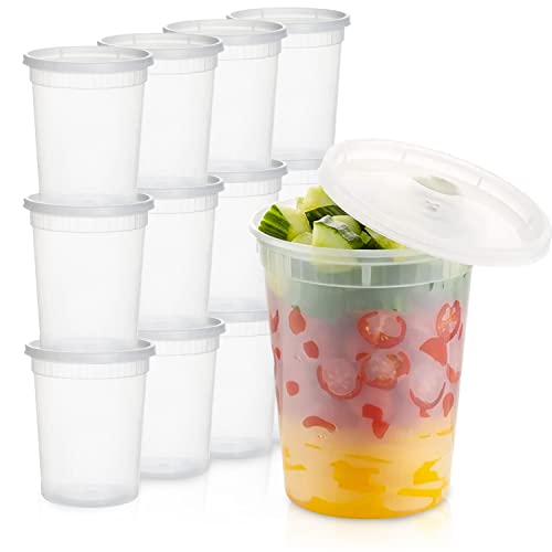 CONTAIN FRESH Deli Containers with Lids, Food Storage Containers with Lids 32 OZ (32 OZ -24 sets)