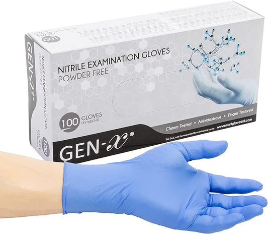 Smart Glove Gen-X Powder Free Nitrile Exam Gloves for Medical Professionals, 2.75 mils, Large, Case of 1000