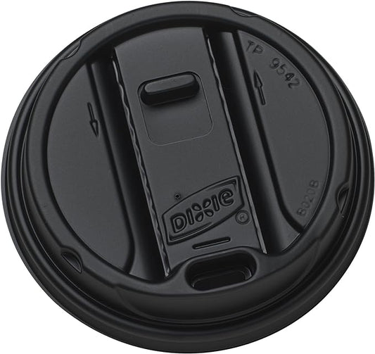 Dixie 10-20 oz. Reclosable Plastic Hot Coffee Cup Lid by GP PRO (Georgia-Pacific), Black, TP9542B, 1,000 Count (100 Lids Per Sleeve, 10 Sleeves Per Case),Large