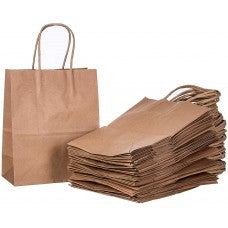 BROWN SENIOR PAPER BAG13x7x17 (250)W. HANDLE