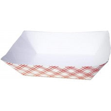 5 lb. food tray red and white