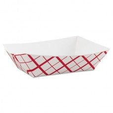 3 lb. Food Tray Red and white(500)