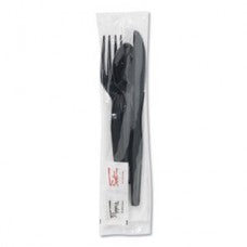 HEAVY DUTY 2PLY NAPKIN CUTLERY KIT KNIVE FORK SALT PEPPER (250)