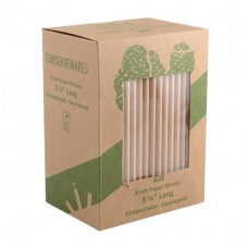 Conserveware5.75" paper kraft straws,compostableunwrp,kr