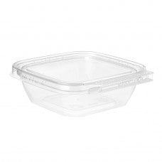 CONT HINGED 8 OZ Plastic Container Showcase CLEAR SQUARE (300)