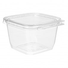 CONT HINGED Plastic Container Showcase 16 Oz CLEAR SQ PET (276)