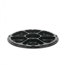 6 Compartment Black Tray (50) pactiv