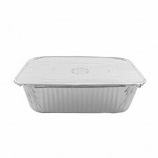 5lb oblong full curled aluminum pan & lid combo 16/4cs