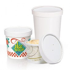 16 0Z. PAPER SOUP CUPS WITH LIDS(250)