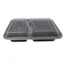 2 SECTION FOOD CONTAINER,150 SET, BLACK