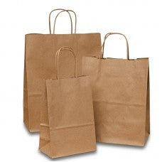 Brown senior paper shopping bag with handle 13x7x17 (250)