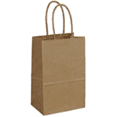 8 X 4 3/4 x 10 1/4 brown tiny paper shopping bag (250)