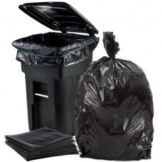 Garbage bag 26x24x50 65 gallon blk (100)